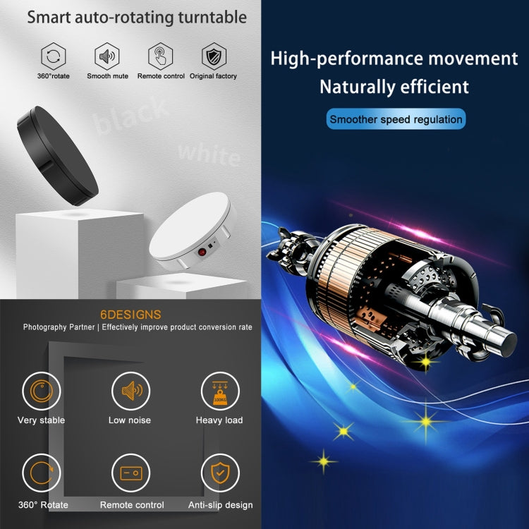 22cm USB Charging Rotating Display Stand Video Shooting Props Turntable, Load: 10kg, No Battery