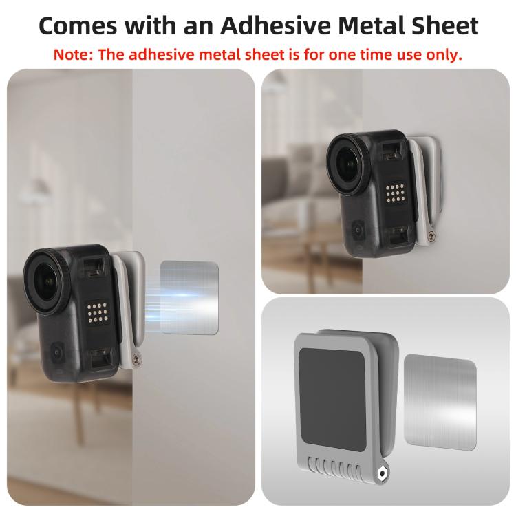 Sunnylife Universal Magnetic Mount Portable Tabletop Base Bracket Angles Adjustable 180 Rotation Holder for Mini Cameras  - Grey