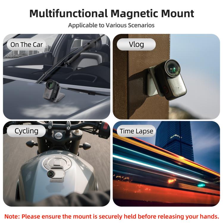 Sunnylife Universal Magnetic Mount Portable Tabletop Base Bracket Angles Adjustable 180 Rotation Holder for Mini Cameras  - Grey