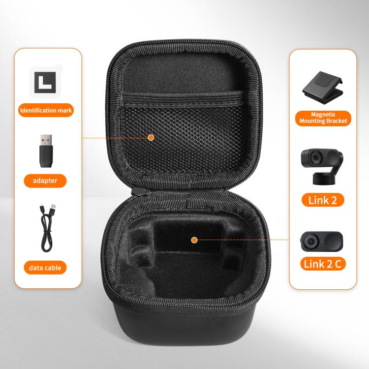 For Insta360 Link 2 / 2C / 2 Pro STARTRC Mini Portable Body Diamond Texture PU Storage Bag  - Black