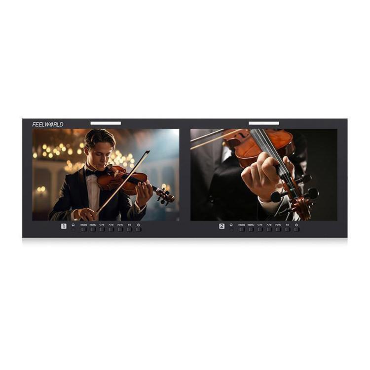 FEELWORLD D101 PLUS Dual 10.1 inch 4RU Rackmount Monitor 4K HDMI SDI 1920 x 1200 IPS Monitor