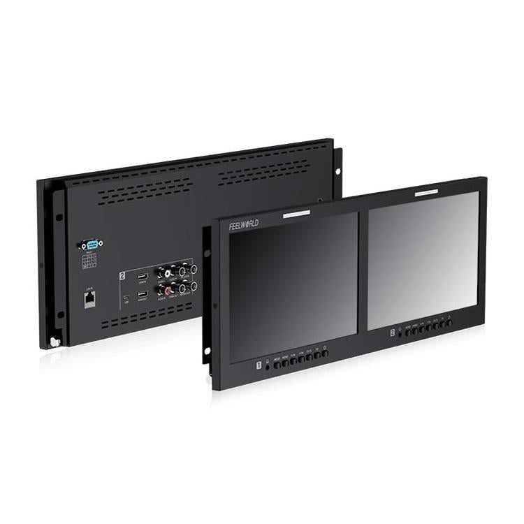 FEELWORLD D101 PLUS Dual 10.1 inch 4RU Rackmount Monitor 4K HDMI SDI 1920 x 1200 IPS Monitor