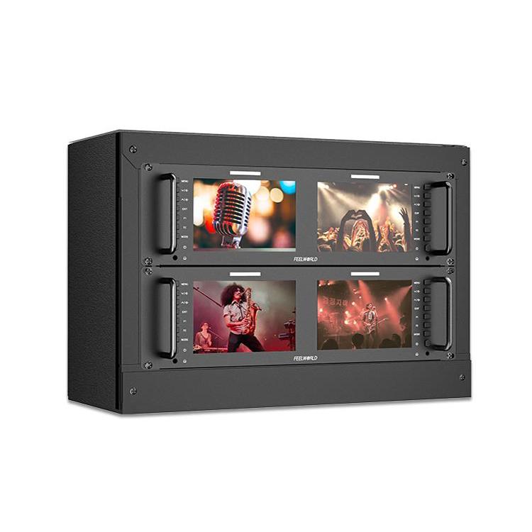 FEELWORLD D71 PLUS Dual 7 inch 3RU Rackmount Monitor 4K HDMI SDI 1920 x 1200 IPS Monitor