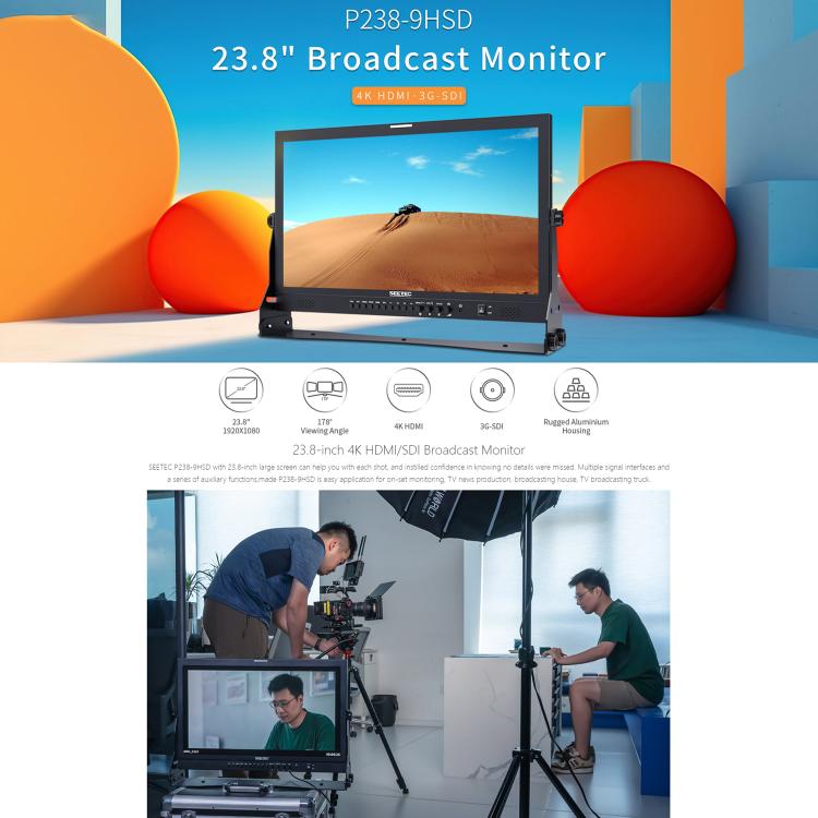 SEETEC P238-9HSD 23.8 inch 3G-SDI 4K HDMI Pro Broadcast LCD Monitor IPS Full HD 1920x1080 Monitor