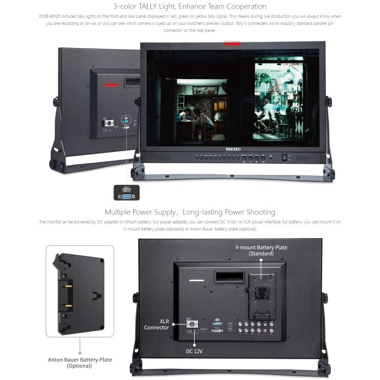 SEETEC P238-9HSD 23.8 inch 3G-SDI 4K HDMI Pro Broadcast LCD Monitor IPS Full HD 1920x1080 Monitor