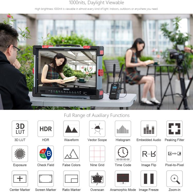 SEETEC P215 PRO-CO 21.5 inch 1000nit High Bright Portable Protective Broadcast Monitor Full HD 1920x1080 Monitor