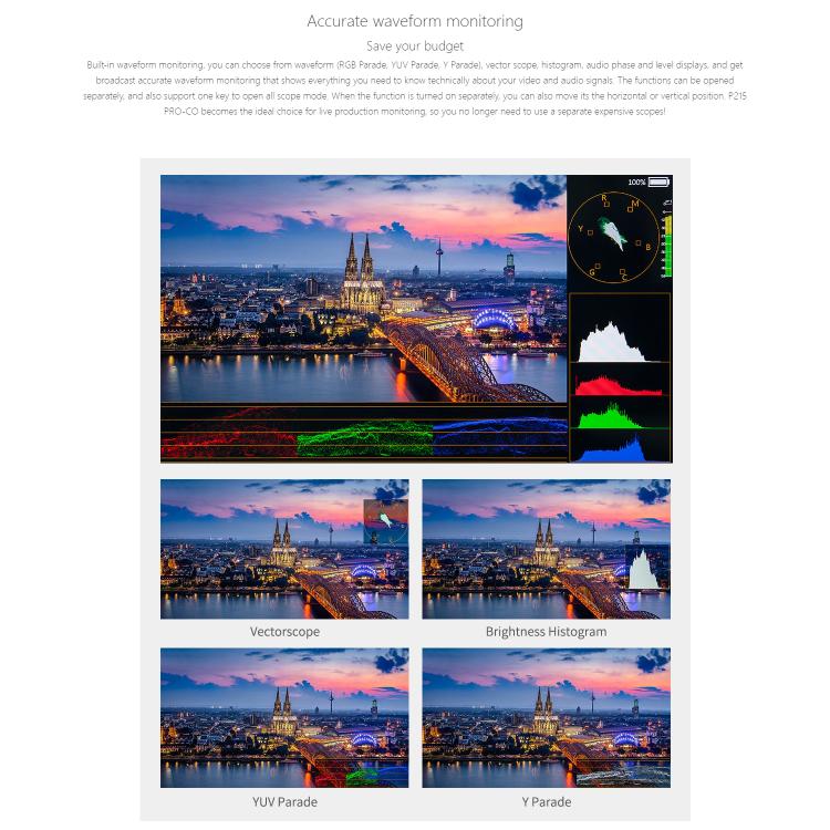 SEETEC P215 PRO-CO 21.5 inch 1000nit High Bright Portable Protective Broadcast Monitor Full HD 1920x1080 Monitor