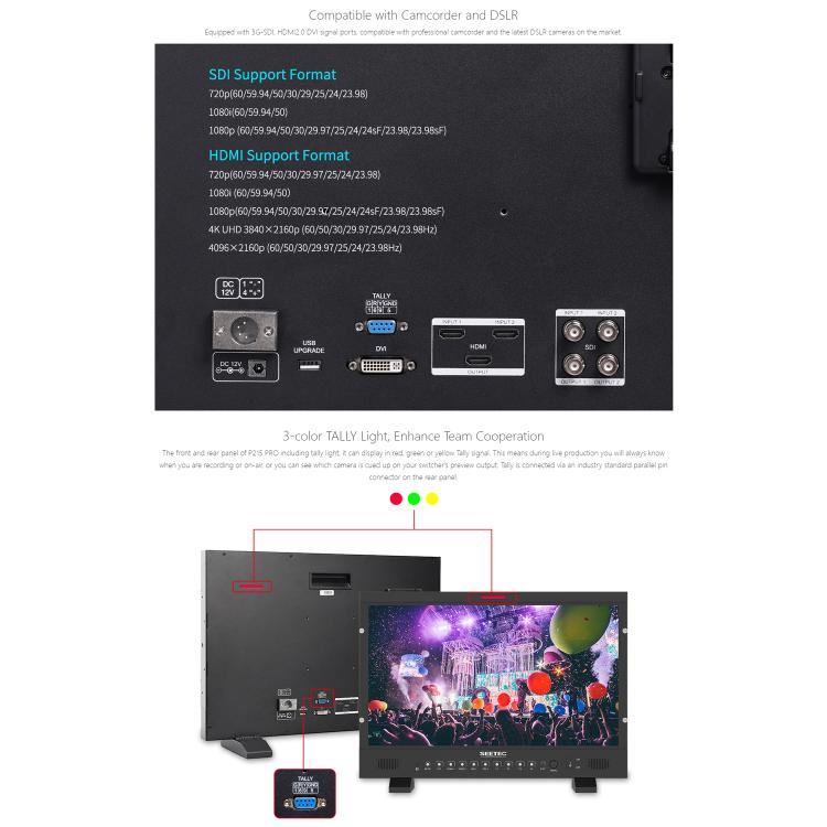 SEETEC P215 PRO 21.5 inch 1000nit High Bright Broadcast Monitor Full HD 1920x1080 Monitor