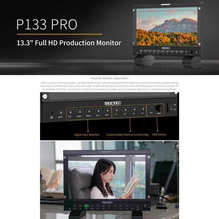 SEETEC P133 PRO 13.3 inch 1000nit High Bright Broadcast Monitor Full HD 1920x1080 Monitor