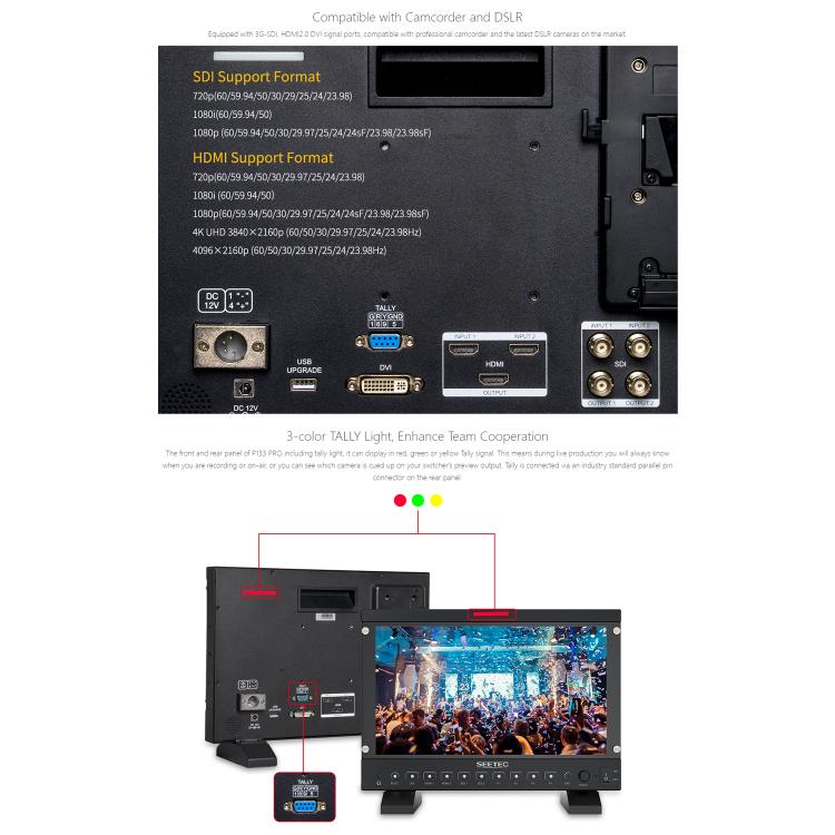 SEETEC P133 PRO 13.3 inch 1000nit High Bright Broadcast Monitor Full HD 1920x1080 Monitor