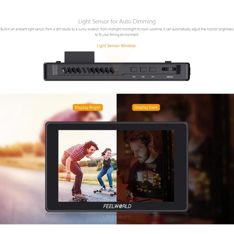 FEELWORLD SH7 7 inch Ultra Bright 2200nit On-camera Monitor SDI HDMI Cross Conversion Monitor  - Black