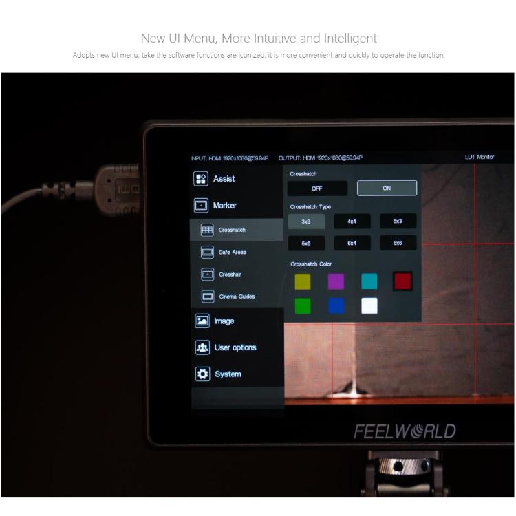 FEELWORLD SH7 7 inch Ultra Bright 2200nit On-camera Monitor SDI HDMI Cross Conversion Monitor  - Black