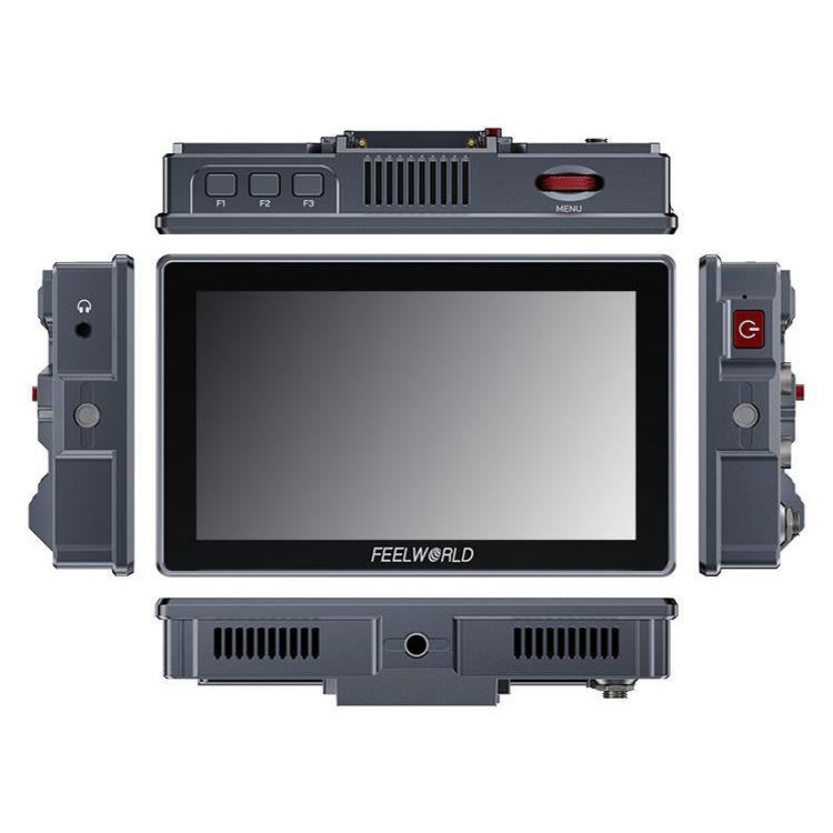 FEELWORLD H5 5.5 inch 12G SDI HDMI 2.0 Camera Field Monitor High Brightness 1200nit Touchscreen Monitor  - Black