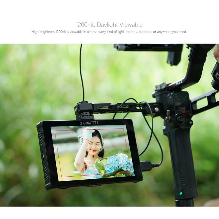 FEELWORLD F7 PLUS 7 inch DSLR Camera Field Monitor Touch Screen 4K HDMI High Brightness 1200nit Monitor  - Black