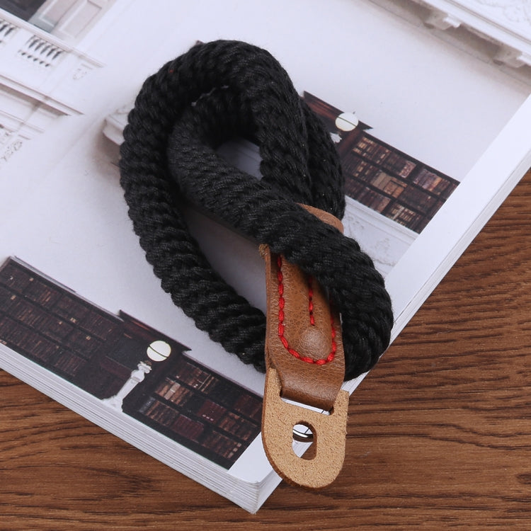 Vintage Cotton Soft Hand Strap Grip Wrist Strap for DSLR / SLR Cameras (Black)