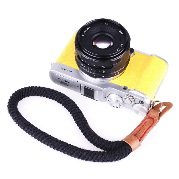 Vintage Cotton Soft Hand Strap Grip Wrist Strap for DSLR / SLR Cameras (Black)