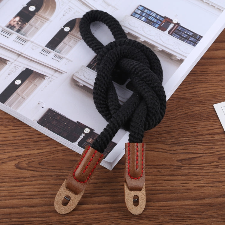 Vintage Cotton Soft Shoulder Neck Strap for Leica, Nikon, Fuji, Canon, Panasonic, Sony etc. Mini Cameras (Black)