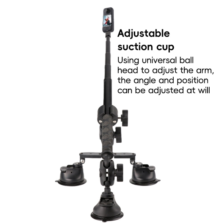 Dual-leg Car Suction Cup Mount with 1/4 inch Screw  - Black