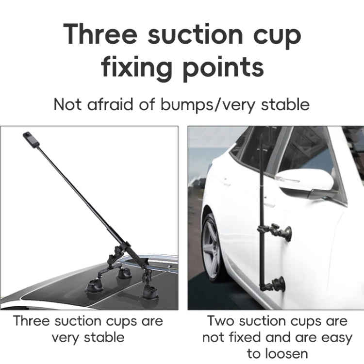 Dual-leg Car Suction Cup Mount with 1/4 inch Screw  - Black