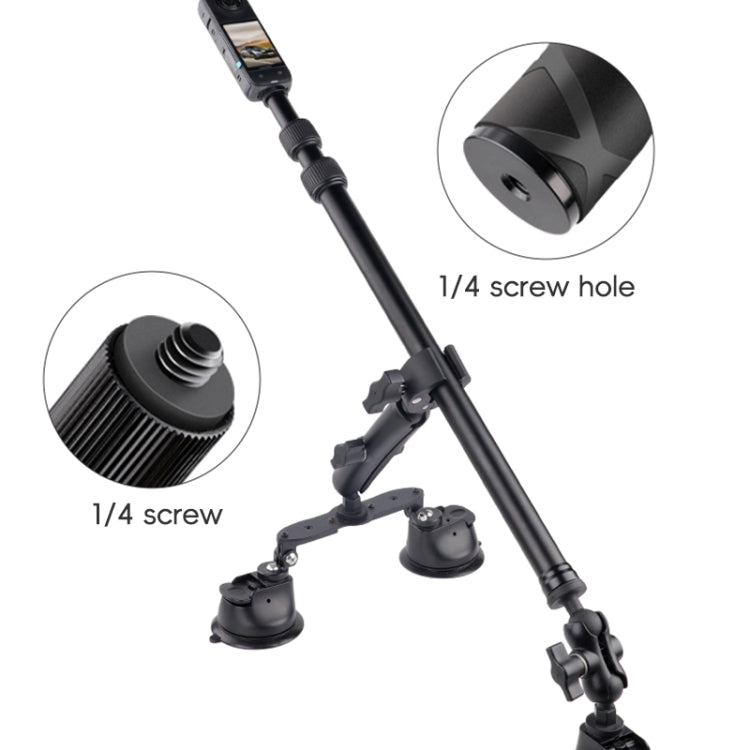 2 x Single-leg Car Suction Cup Mount Crab Clamps Set  - Black