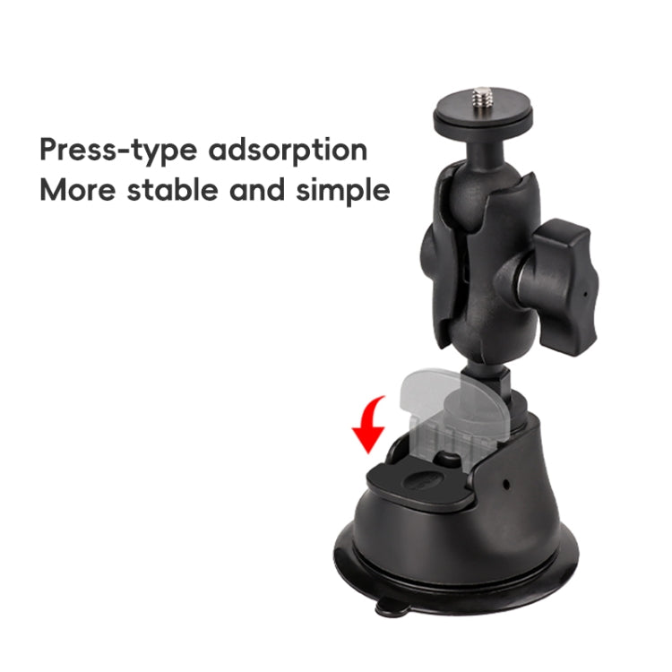 1/4 inch Screw Dual-Leg  Suction Cup Mount and 2 x Single-leg Car Suction Cup Mount Crab Clamps Set  - Black