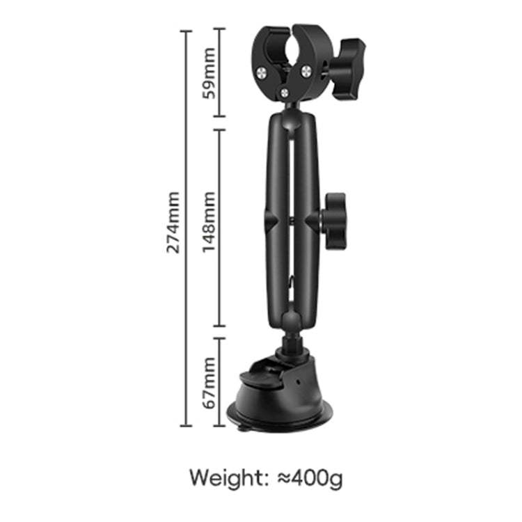 Single-leg Car Suction Cup Mount Crab Clamps  - Black