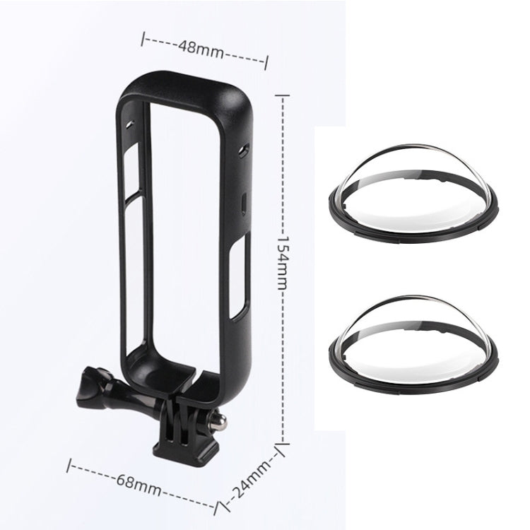 For Insta360 X4 PC Plastic Protective Frame with PC Lens Cover Guard  - Black