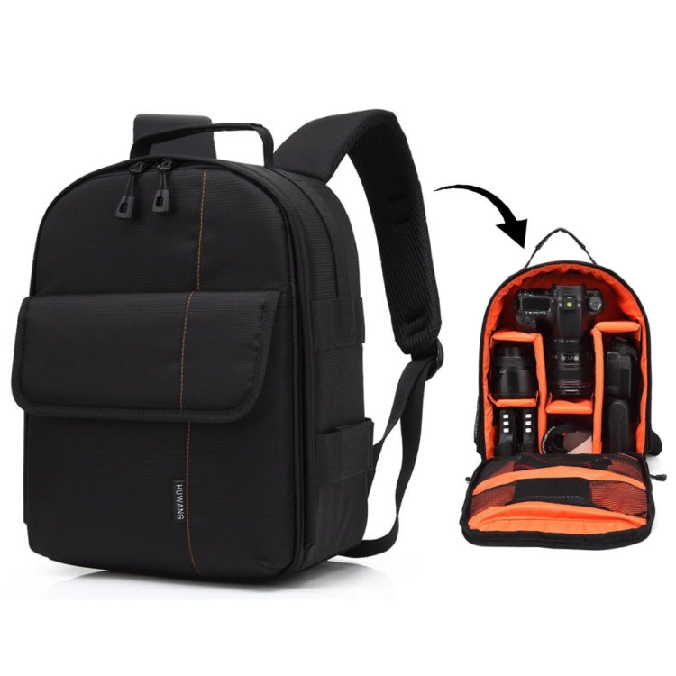 HUWANG Portable Waterproof Scratch-proof Polyester Surface Material Dual Shoulders Backpack Outdoor Sports Camera Bag