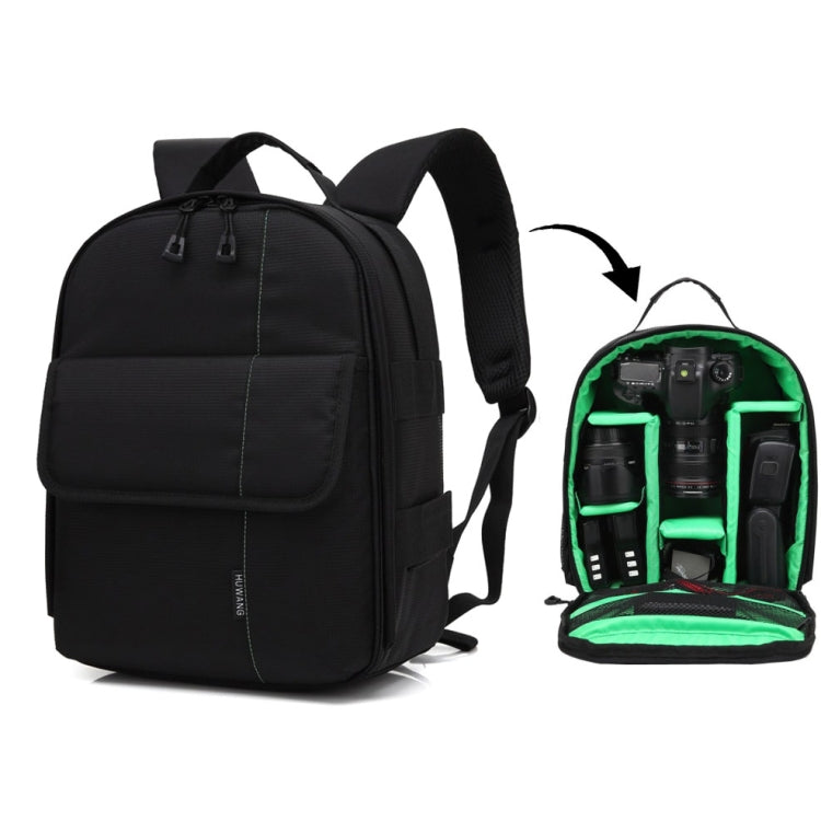 HUWANG Portable Waterproof Scratch-proof Polyester Surface Material Dual Shoulders Backpack Outdoor Sports Camera Bag