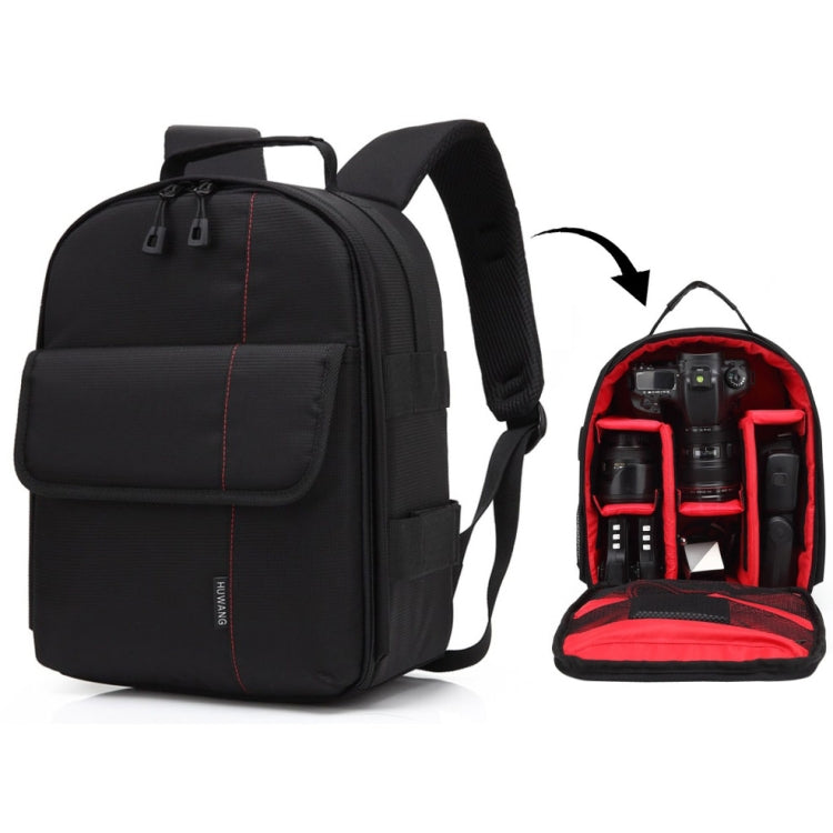 HUWANG Portable Waterproof Scratch-proof Polyester Surface Material Dual Shoulders Backpack Outdoor Sports Camera Bag