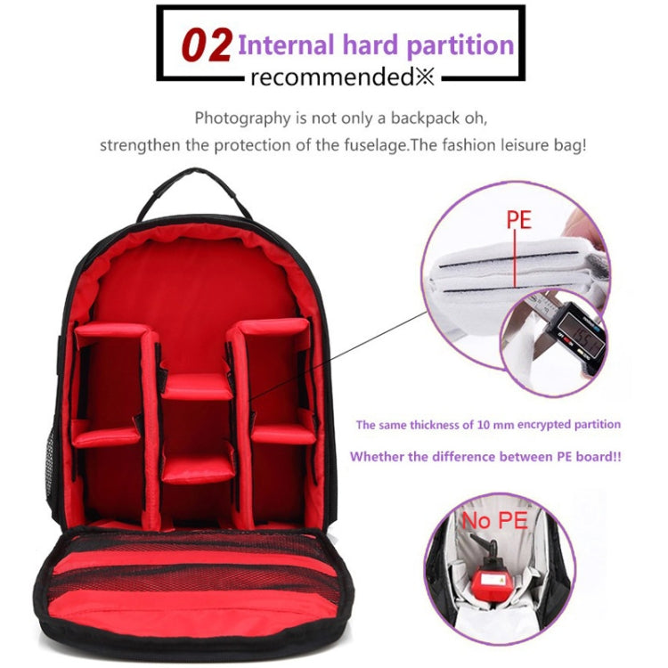 HUWANG Portable Waterproof Scratch-proof Polyester Surface Material Dual Shoulders Backpack Outdoor Sports Camera Bag