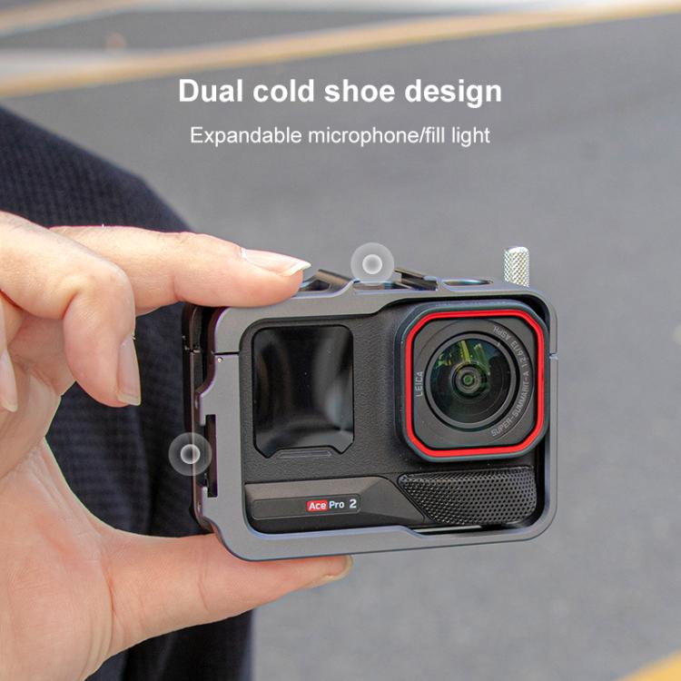 For Insta360 Ace Pro 2 Metal Protective Cage Adapter Frame