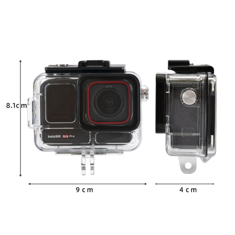 For Insta360 Ace Pro 2 Underwater Waterproof Housing Case with Base Adapter & Screw  - Transparent
