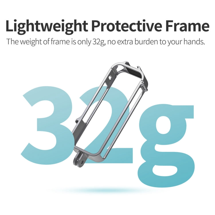 For Insta360 X4 Sunnylife Metal Protective Cage Rig with Cold Shoe Bases & Tripod Adapter  - Titanium Color
