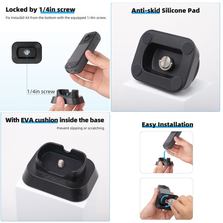 For Insta360 X4 Sunnylife Desktop Stand Base  - Black