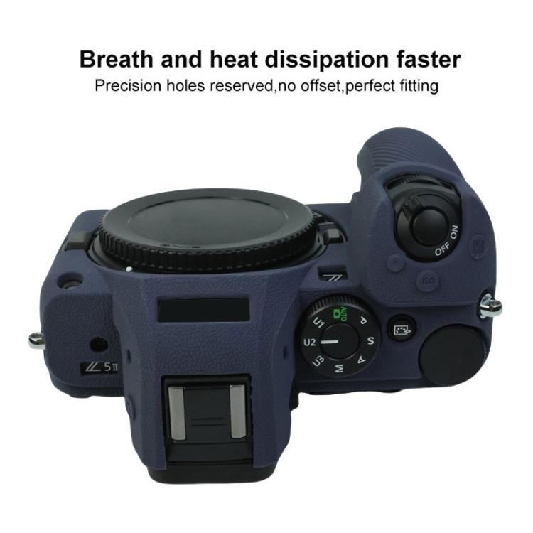 For Nikon Z5II Litchi Texture Soft Silicone Protective Cover