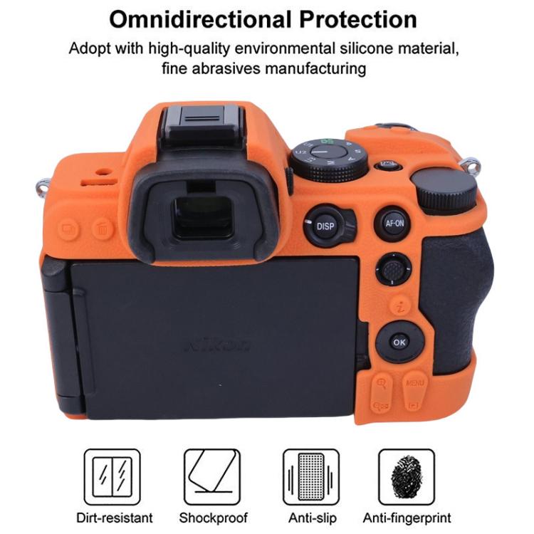 For Nikon Z5II Litchi Texture Soft Silicone Protective Cover