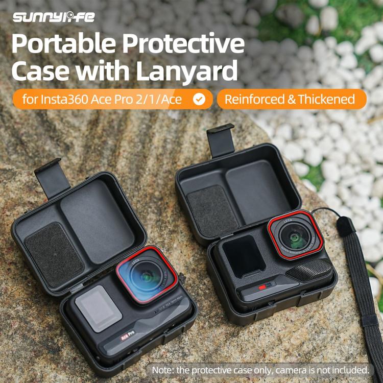 For Insta360 Ace / Ace Pro 2 / 1 Sunnylife Portable Protective Case Shock-proof Dust-proof Storage Box with Lanyard  - Black