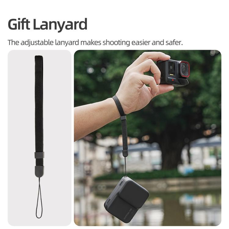 For Insta360 Ace / Ace Pro 2 / 1 Sunnylife Portable Protective Case Shock-proof Dust-proof Storage Box with Lanyard  - Black