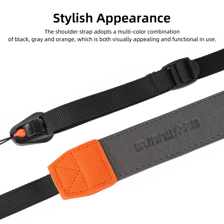 Sunnylife Universal Quick-Release Shoulder Strap Adjustable Shoulder Lanyard 3.2cm-Wide Safe Rope for DSLR Cameras  - Black