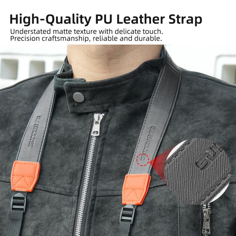 Sunnylife Universal Quick-Release Shoulder Strap Adjustable Shoulder Lanyard 3.2cm-Wide Safe Rope for DSLR Cameras  - Black