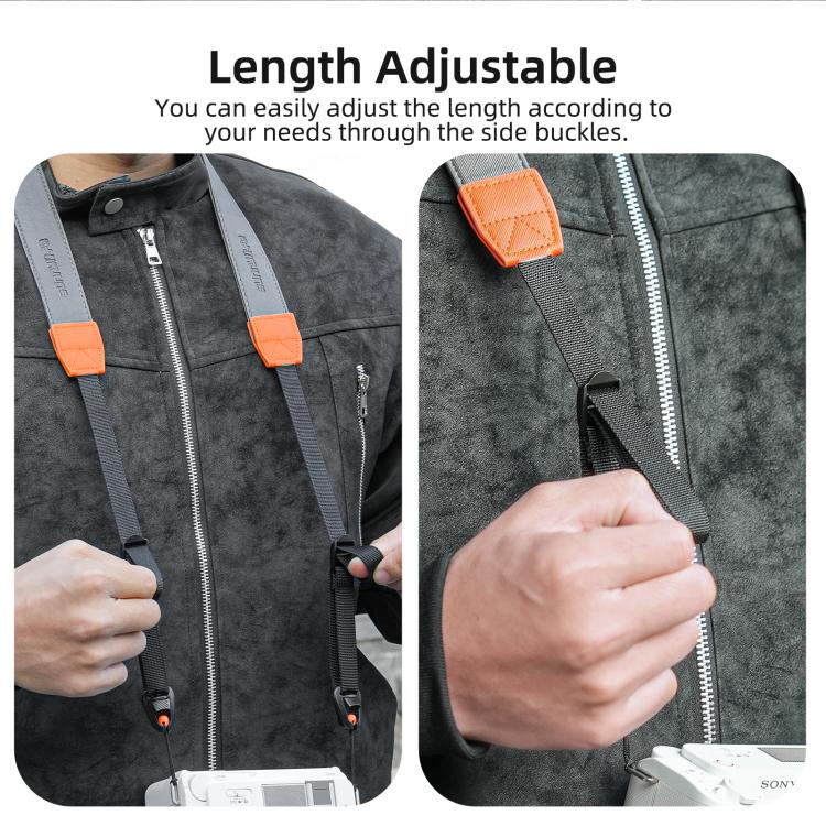 Sunnylife Universal Quick-Release Shoulder Strap Adjustable Shoulder Lanyard 3.2cm-Wide Safe Rope for DSLR Cameras  - Black