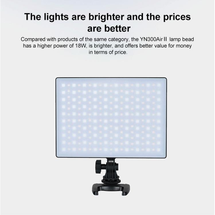 YONGNUO YN300Air II LED Vlog Light Panel RGB Full Range Photography Bi-Color 3200K-5600K