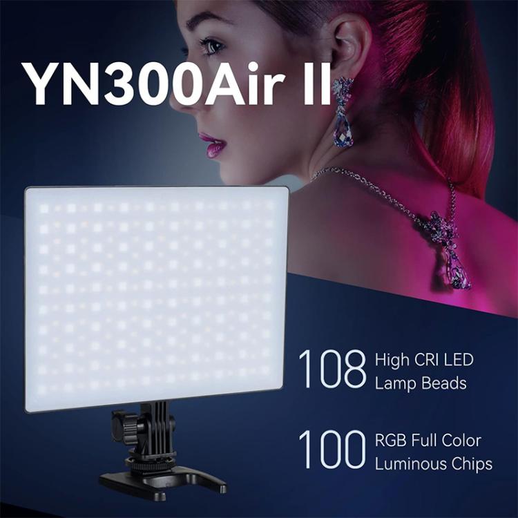YONGNUO YN300Air II LED Vlog Light Panel RGB Full Range Photography Bi-Color 3200K-5600K