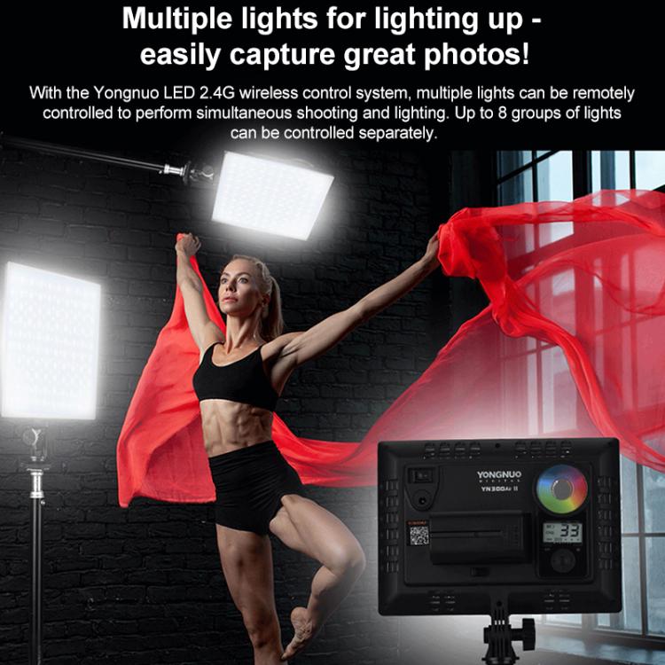 YONGNUO YN300Air II LED Vlog Light Panel RGB Full Range Photography Bi-Color 3200K-5600K
