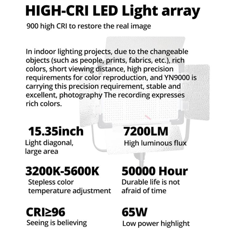 YONGNUO YN9000 900pcs LED Illumination Dimming Studio 5600K Video Light