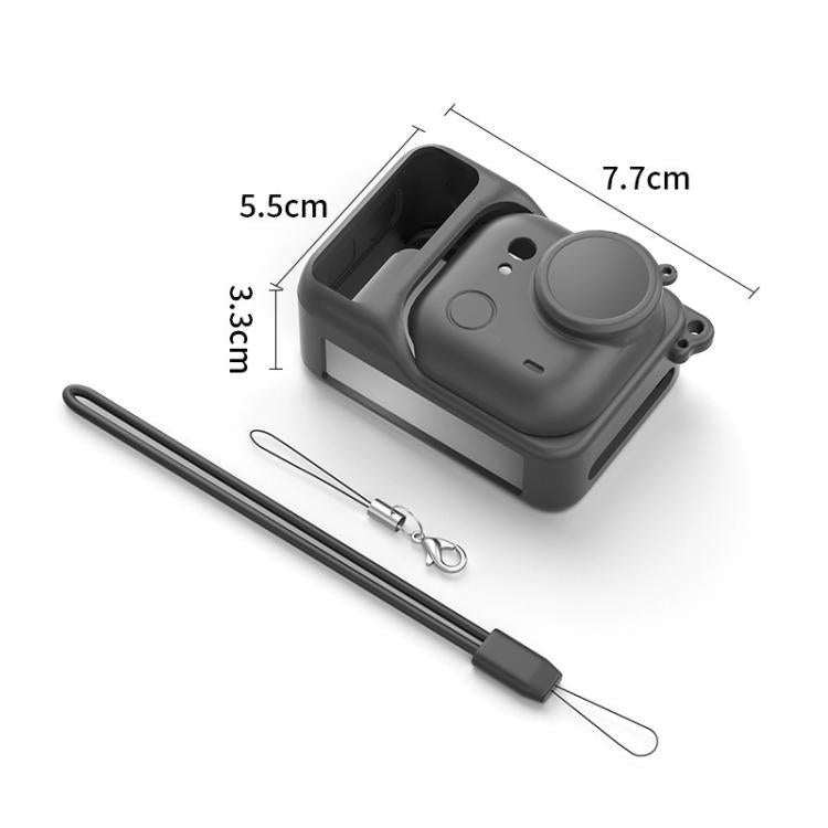 For Insta360 Go Ultra Silicone Protective Cover with Strap  - Black