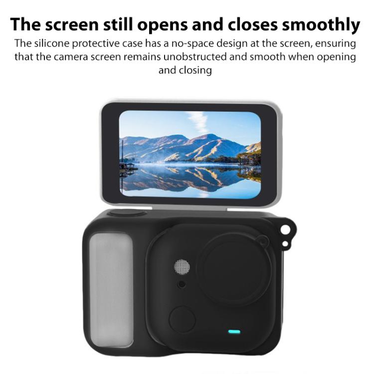 For Insta360 Go Ultra Silicone Protective Cover with Strap  - Black