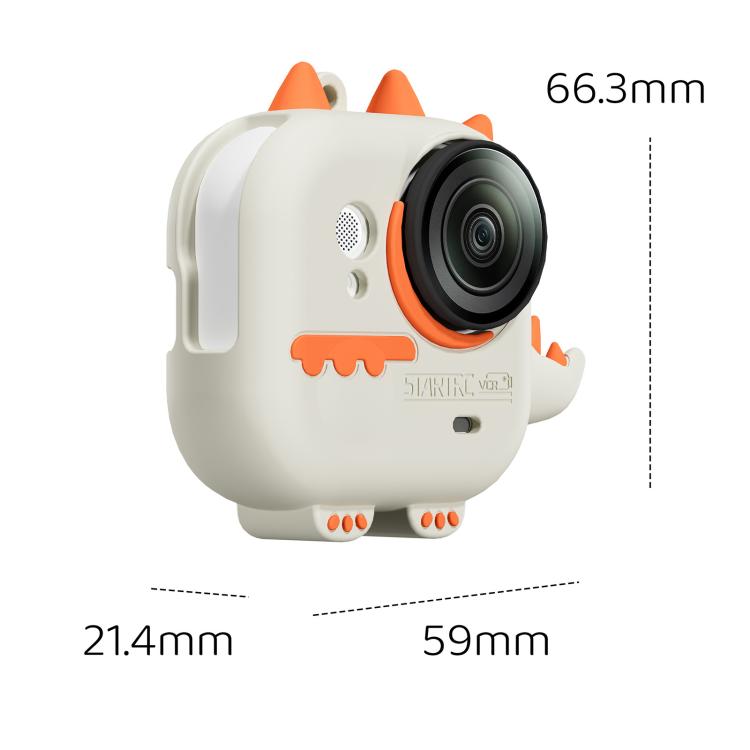 For Insta360 GO Ultra STARTRC Cute Dragon Silicone Protective Cover with Lanyards  - Orange White