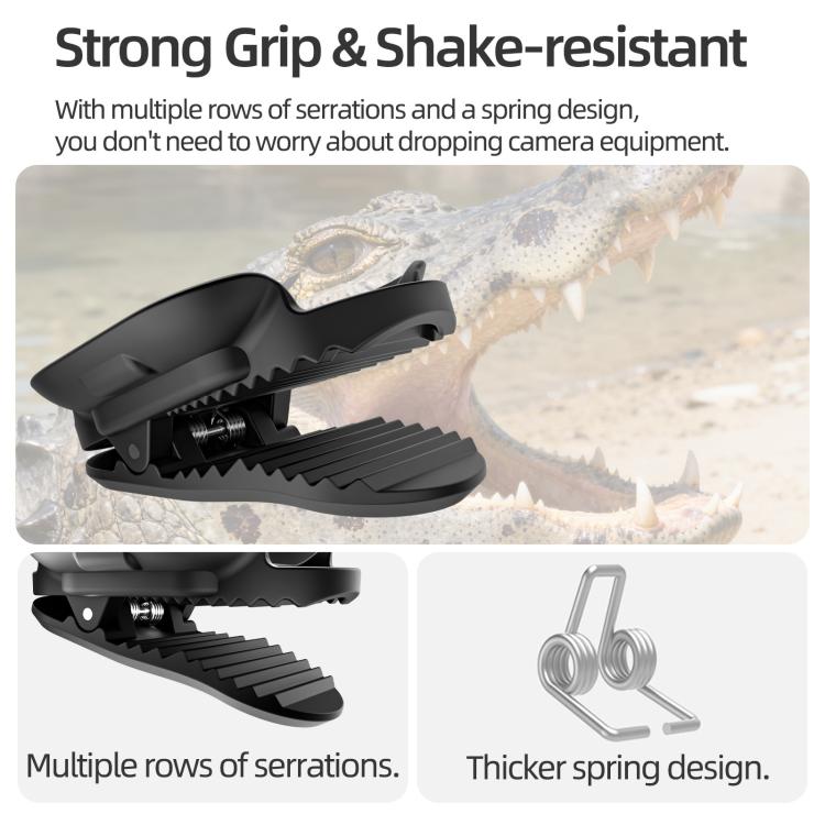 For Insta360 GO Ultra Sunnylife Magnetic Backpack Clip Action Camera Clamp Vertical-Horizontal Mount  - Black